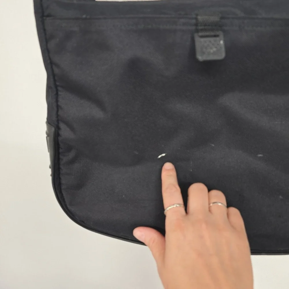 Esprit‎ Vintage Y2K Black Messenger Bag Rubber Base Techwear Crossbody Utility